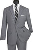 Mens 2 Button Classic Poplin Grey Suit