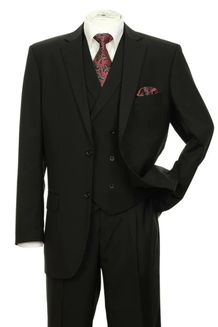 Mens 2 Button Classic Fit Pleated Pant Suit in Big & Tall Sizes in Indigo Blue main image 0