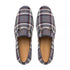 Mezlan Knighton Grey Plaid Fabric Apron Toe  Moccasin