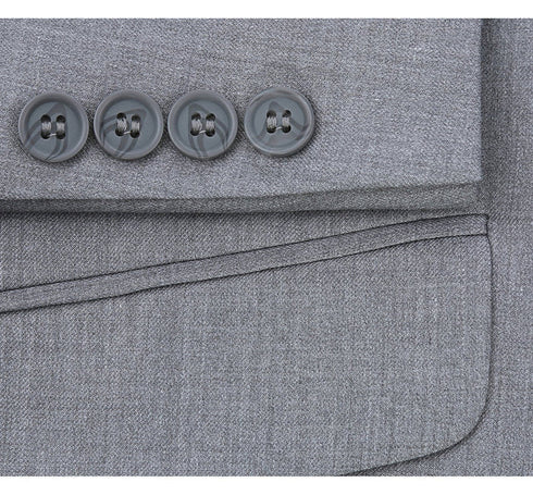Light Grey Suit - Silver Gray Suit For Wedding - Mens Extra Long Basic Two Button Light Grey Suit