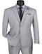 Light Grey Suit - Silver Gray Suit For Wedding - Mens Basic Two Button Modern Fit Light Grey Suit