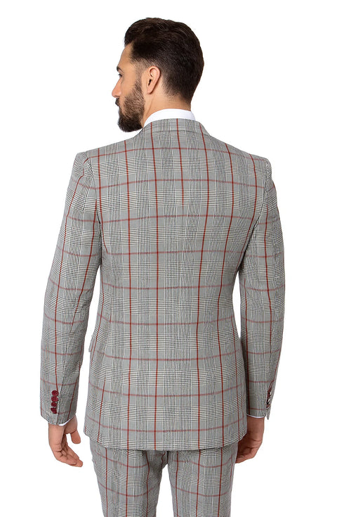 Grey with Red Plaid by Rossiman