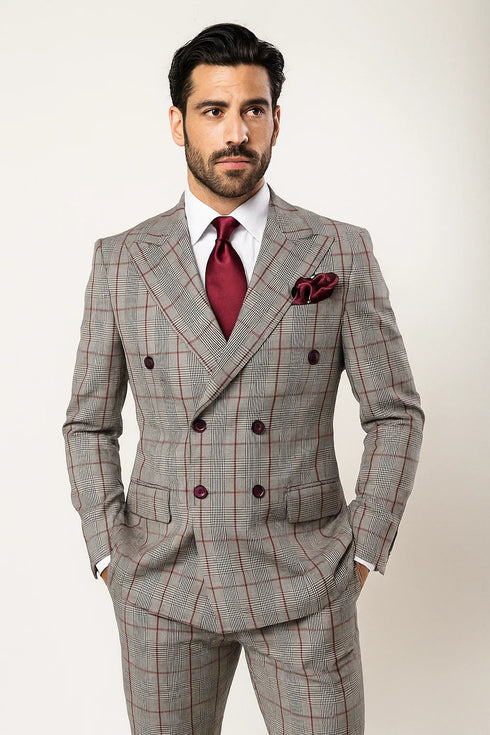 Grey with Red Plaid by Rossiman