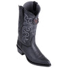 J Toe Cowboy Boots - J Toe Western Boots - Los Altos Boots - Mens Dress Cowboy Boot - Low Priced Grisly Black Boots J-Toe- in Black