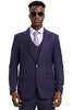 Men's Stacy Adams Vested One Button Side Peak Lapel Pinstripe Suit in Eggplant Purple
