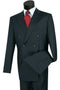 Mens Classic Wool Feel Double Breasted Suit in Navy