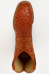 Men's Los Altos Ostrich Skin Wide Square Toe Boots - B