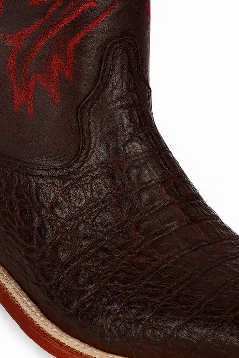 Botas Cuadrada de Cocodrilo Caiman Lomo