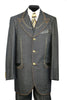 Denim Suit - Cotton Fabric Vested Suit - 3 Pieces Suit - Vested Peak lapel Fancy Suit