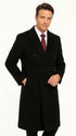 Men’s Black Full Length Double Breasted Wool Overcoat, Formal Winter Topcoat