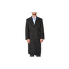 Herringbone 3 Button Harvard Charcoal Tweed Full-Length Coat