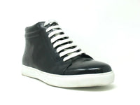 Carrucci High Top Side Zipper Leather Sneaker