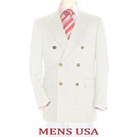 High Quality Off White Double Breasted Blazer With Peak Lapels