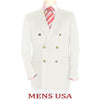 High Quality Off White Double Breasted Blazer With Peak Lapels