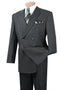 Mens Classic Poplin Double Breasted Suit in Charcoal