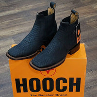 Black Python Print Short Cowboy Boots