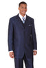 Mens 3 Button Fashion Suit with Wide Trimmed Peak Lapel in Navy