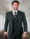 Pleated Dress Men Suits - Men's Designer Classic Fit Pleated Pant Wool Double Breasted Green Suit