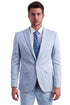 Mens Easter Suit - Jacket and Pants in Summer Color Light Blue One Button Modern Fit Light Weight