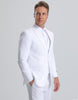 Mens White Pinstripe Vested Summer Seersucker Suit