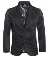 Men's Western Black Blazer Slim Fit Shiny Finish Sport Coat for Weddings, Prom & Formal Events