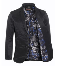 Men's Western Black Blazer Slim Fit Shiny Finish Sport Coat for Weddings, Prom & Formal Events