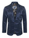 Men's Western Navy Blazer Slim Fit Shiny Finish Sport Coat for Weddings, Prom & Formal Events