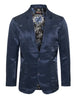 Men's Western Navy Blazer Slim Fit Shiny Finish Sport Coat for Weddings, Prom & Formal Events