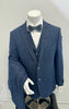 Sean Alexander 3Pc Suit Navy Tweed