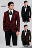 Men's red, black and brown ornate sequin blazers
