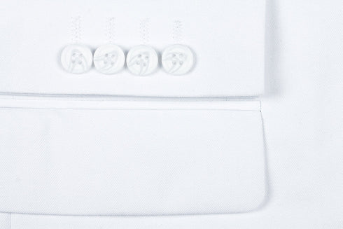 (36R, 48S) 2 Piece Suit 2 Buttons Regular Fit In White