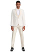 Men's One Button Vested Paisley Prom & Wedding Tuxedo With Satin Vest And Pants Ivory