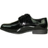 Bravo Mens Formal Wedding and Prom Double Runner Shiny Patent Dress Shoe in Black