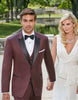 Mens Designer Wedding Tuxedo in Burgundy