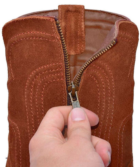 Los Altos Men's Genuine Lizard Teju Skin Leather Insole and Lining Zipper Black Roper Toe Boot