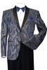 Mens 2 Button Paisley Glitter Tuxedo in Navy