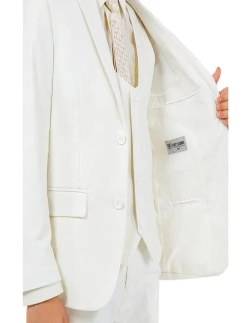 Exclusive Stacy Adams 5pc Boys Suit Slim-Fit, Ivory