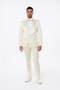 Ivory Floral Prom Tuxedo for Men – Wide Shawl Lapel Formal Set