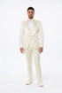 Ivory Floral Prom Tuxedo for Men – Wide Shawl Lapel Formal Set