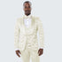 Ivory Floral Prom Tuxedo for Men – Wide Shawl Lapel Formal Set