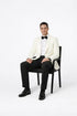Ivory Paisley Tuxedo Jacket with Shawl Lapel – Luxury Wedding & Prom Blazer for Men