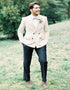 Ivory Wedding Tuxedos For Groom 2 Pieces Set Groomsmen Best Man Suit Bridegroom