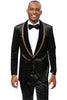 Men's Velvet Alligator Print Wedding & Prom Tuxedo Jacket in Black