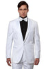 All White Mens Tuxedo - Wedding Suit - Men's Slim Fit One Button Peak Lapel Wedding Tuxedo In White