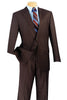 Mens Basic 2 Button Modern Fit Suit in Brown