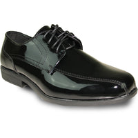 Bravo Mens Formal Wedding and Prom Double Runner Shiny Patent Dress Shoe in Black