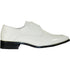 Bravo Mens Classic Moc Toe Shiny Patent Tuxedo Prom Shoe in Ivory