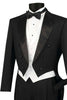 Mens Classic Black Tail Tuxedo with White Vest