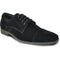 Bravo Mens Formal Suede Style Wedding & Prom Cap Toe Dress Shoe in Black