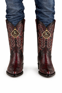 King Exotic Ostrich Leg Traditional Cowboy Boot J-Toe